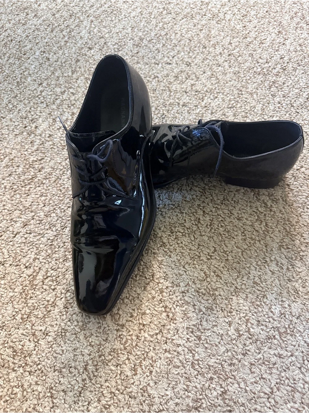 Magnanni Black Patent Leather Tuxedo Shoes Men’s 11.5